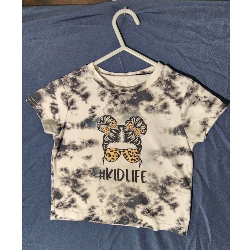 SHEIN Toddler Girls Tie Dye Kidlife Graphic T-Shirt Size 3-4Y